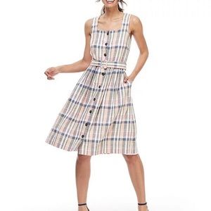 Gal meets Glam plaid button front summer sleeveless dress sz. 4